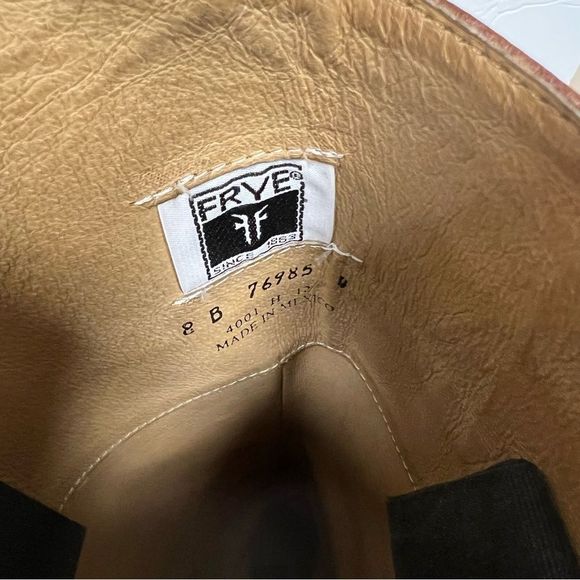 - Frye brown knee high equestrian style pull on leather boots Sz 8 - Picture 13 of 13